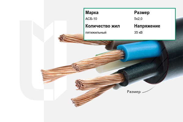 Силовой кабель АСБ-10 5х2,0 мм